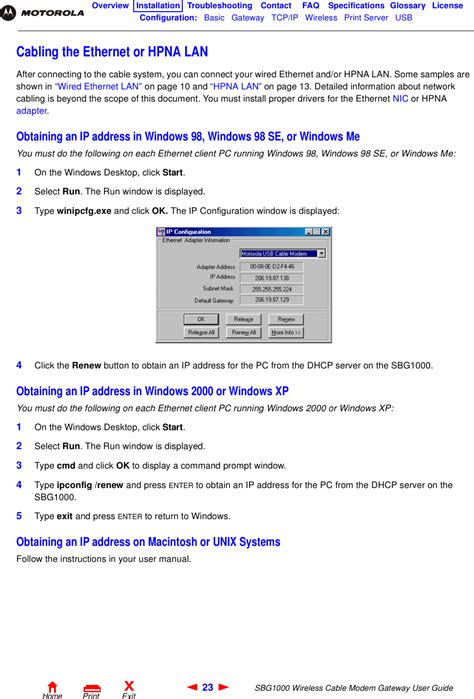 Arris Group Sbg Cable Modem Gateway User Manual Master