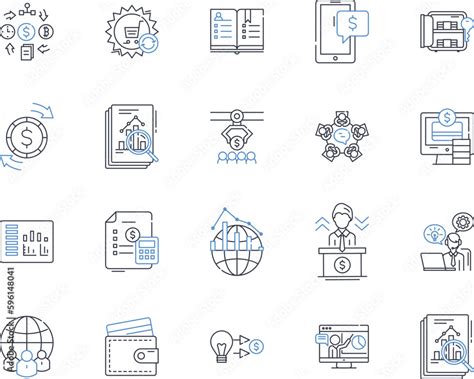 Market Research Line Icons Collection Insights Demographics