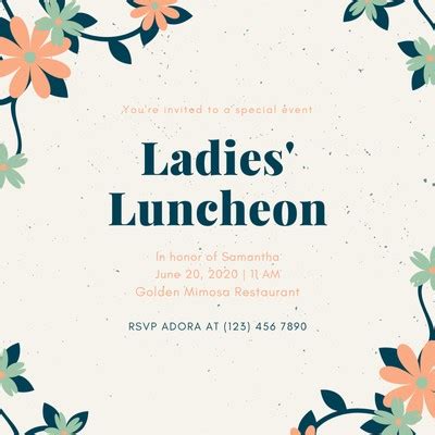 Free custom printable luncheon invitation templates | Canva