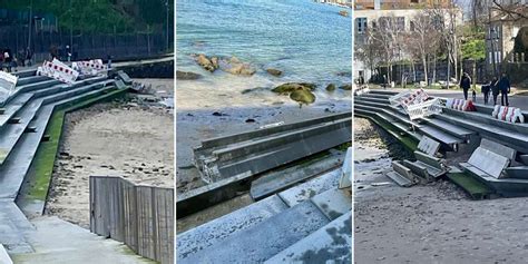 El Temporal Destroza Por Segunda Vez Las Gradas Al Mar Del Paseo De