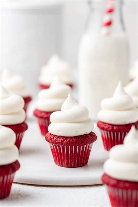 Mini Red Velvet Cupcakes With Cream Cheese Frosting Barley And Sage