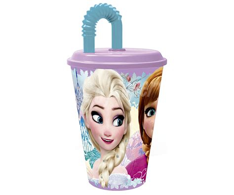 Disney Frozen Vaso Infantil Con Tapa Y Pajita Dise O Frozen Disney