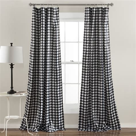 Houndstooth Window Panel Lush Decor Drapes Curtains Curtains