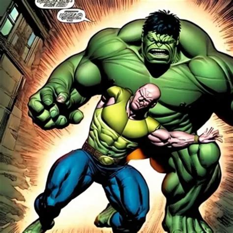 Hulk Marvel Comics Fights Against Lex Luthor Dc C