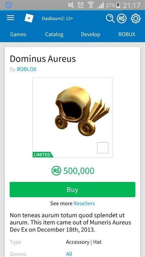 Dominus Hat For R55 Roblox Amino