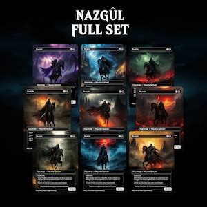 Nazgul Full Set MTG Proxy Custom Card Set X9 Cards Top Quality Full Art Upgrade Lotn Ring Castle ...