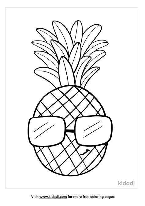 Printable Kawaii Summer Pineapple Coloring Page 56 OFF