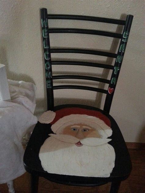 Santa Chair Christmas Chair Painted Chairs Santa Chair