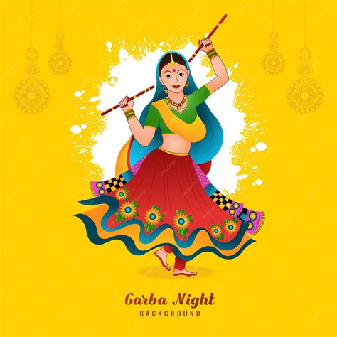 Premium Vector | Garba dancing vector illustrations