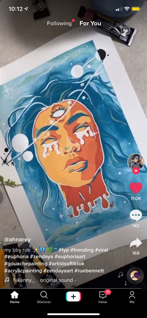 Gouache Painting Acrylic Painting Zendaya Rue Tik Tok Art Ideas