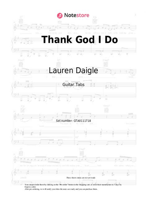 Thank God I Do tabs guitar Lauren Daigle in Note-Store.com | Guitar ...