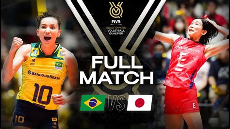 🇧🇷 Bra Vs 🇯🇵 Jpn Paris 2024 Olympic Qualification Tournament Full Match Volleyball Youtube