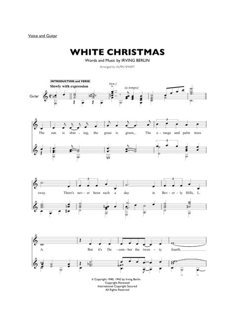 Guitar Chords For White Christmas