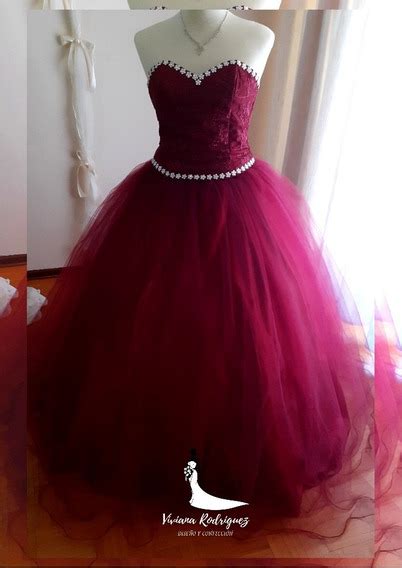 Venta Vestidos De 15 Color Bordo En Stock