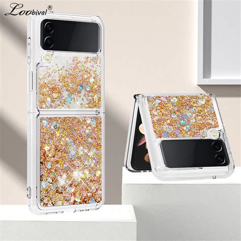 For Samsung Z Flip 4 Flip 3 Quicksand Glitter Case For Samsung Galaxy Z Flip3 Zflip 4 Color