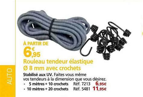 Promo Rouleau tendeur élastique ø 8 mm avec crochets chez Provence