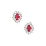 Pair Of Ruby And Diamond Earclips Fine Jewels Sotheby S