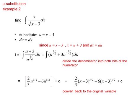 Core Pure 3 Notes Simple U Substitution