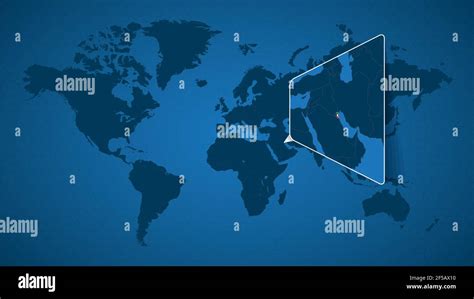 Detailed World Map With Pinned Enlarged Map Of Kuwait And Neighboring