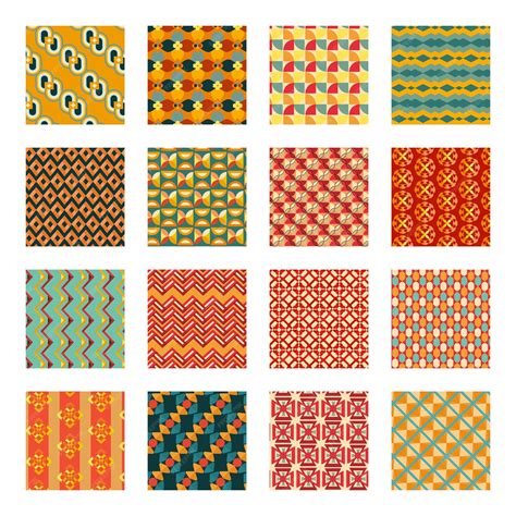 premium vector set  fabric patterns flat vectors