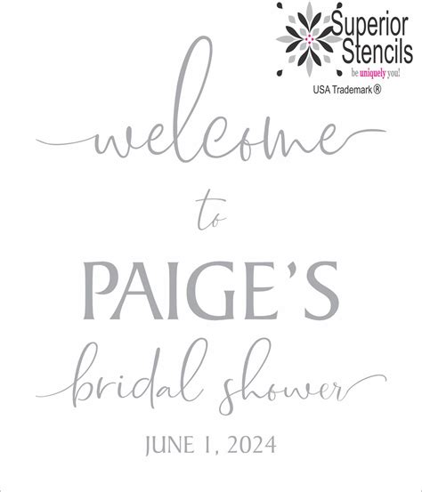 Custom Welcome Bridal Shower Stencil Custom Bride Stencil Bridal Shower Decor Paint Bridal