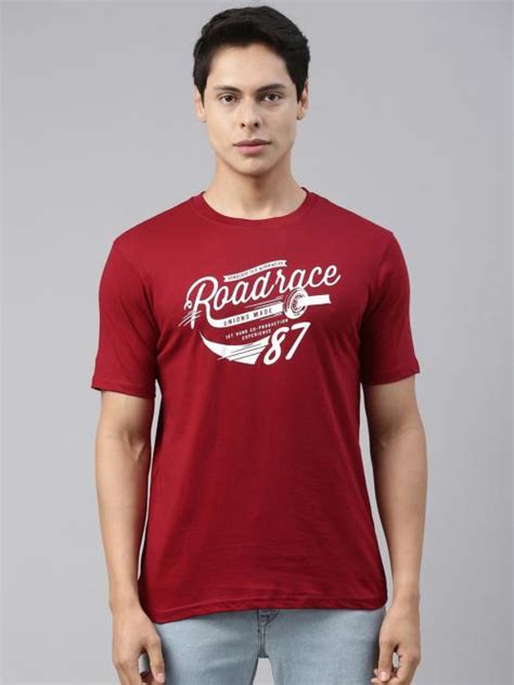 Buy Recast Men Maroon Graphic Print Pure Cotton Round Neck T Shirt Xl Online At Best Prices In