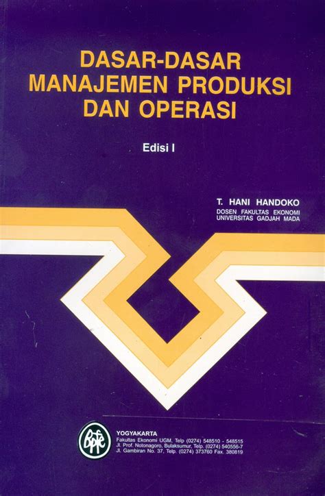 Buku Dasar2 Manajemen Produksi Operasi Ed 1 Karya Hani Handoko