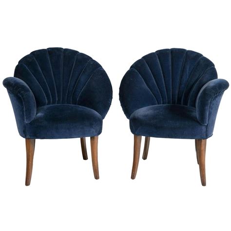 Pair Of Art Deco Velvet Chairs At 1stdibs Velvet Art Deco Chair