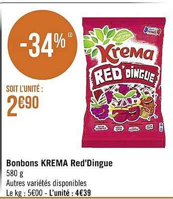 Promo Bonbons Krema Red dingue chez Supermarchés iCatalogue fr