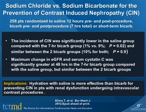 Sodium Chloride Vs Sodium Bicarbonate For The Prevention Of Contrast