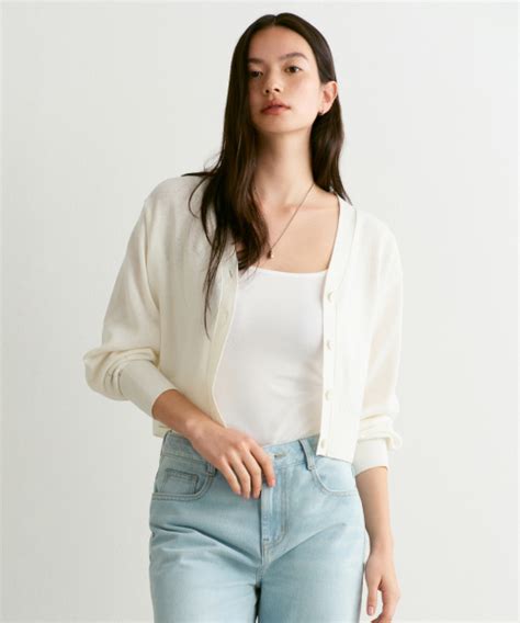 Musinsa Musinsa Standard Woman Women S Plain Crop Cardigan Ivory