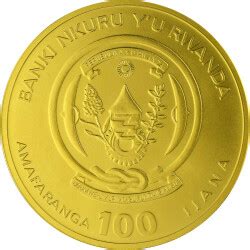 100 Francs Ruanda 2022 1 Unze Gold BU African Ounce Pelikan