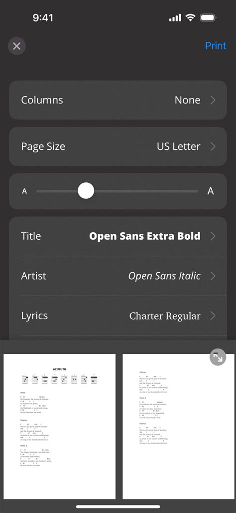 Change paper sizes | ChordBank