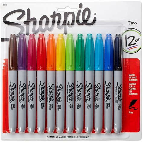 Sharpie Permanent Markers, Fine, Assorted 12 ea (Pack of 3) - Walmart ...