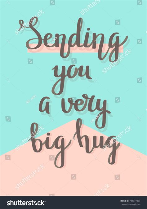 Sending You A Very Big Hug Handwriting Royalty Free Stock Vector