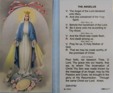 The Angelus Prayer Laminated Holy Card