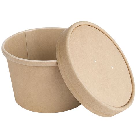 Ecochoice Kraft Paper Food Cup With Vented Lid Oz Pack