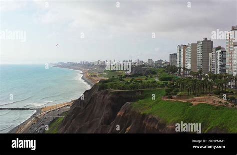 Costa Verde Ocean Cliff Park Move Forward Miraflores Lima Peru 4k