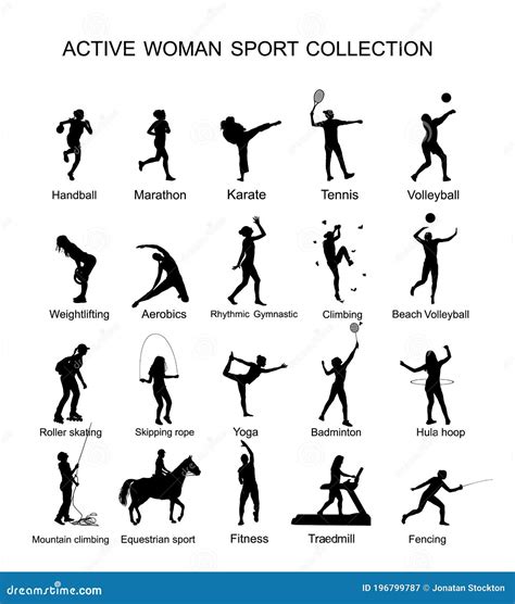 Colección De Silueta Vectorial De Mujer Deportiva En Diferentes