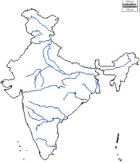 A Map Of India Showing The Major Rivers