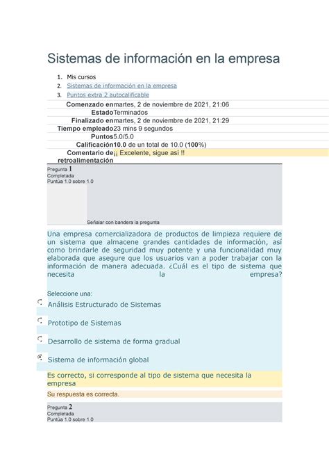 Sie Sem Autocalificable Sistemas De Informaci N En La Empresa Mis