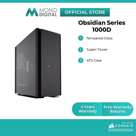 Corsair Obsidian Series 1000d Premium Tempered Glass And Aluminum Smart