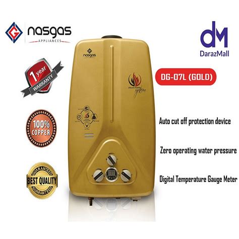 Nasgas Dg L Gold Model Liter Instant Water Heater Natural Gas Geyser