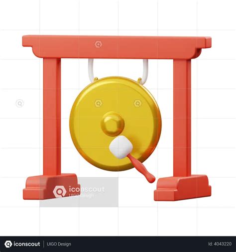 Chinese Gong 3D Illustration download in PNG, OBJ or Blend format