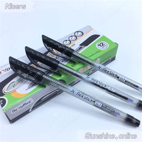 12pcs 0 5 0 7mm Original Flexoffice Flexstick Smooth Ink Pen Ballpen