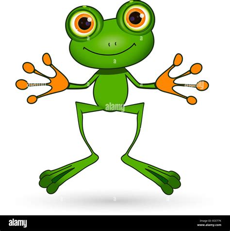 Cute Cartoon Frog With Big Eyes