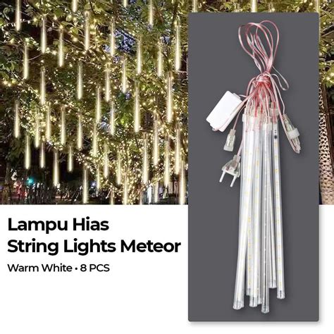 Jual Stuxmos Lampu Hias String Lights Meteor Waterproof Warm