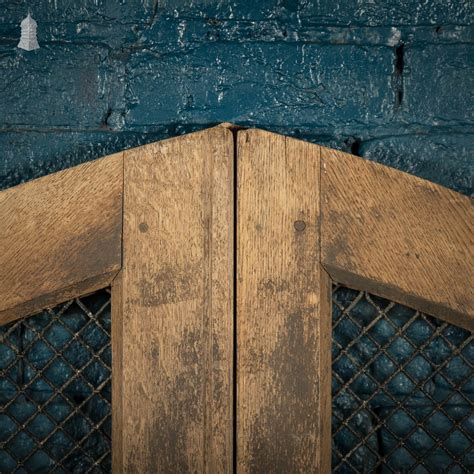 Arched Church Doors 19th C Oak With Mesh Windows Norfolk Reclamation