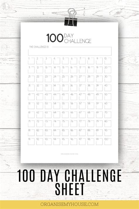 Free Printable 100 Day Challenge Calendar (A4 And Letter)