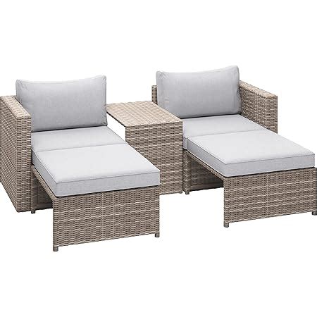 Juskys 2in1 Polyrattan Relax Gartenmöbel Set Jamaika Tisch